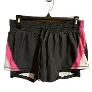 CHAMPION‎ Grey and Pink Running Shorts with Drawstring and Inside Pocket